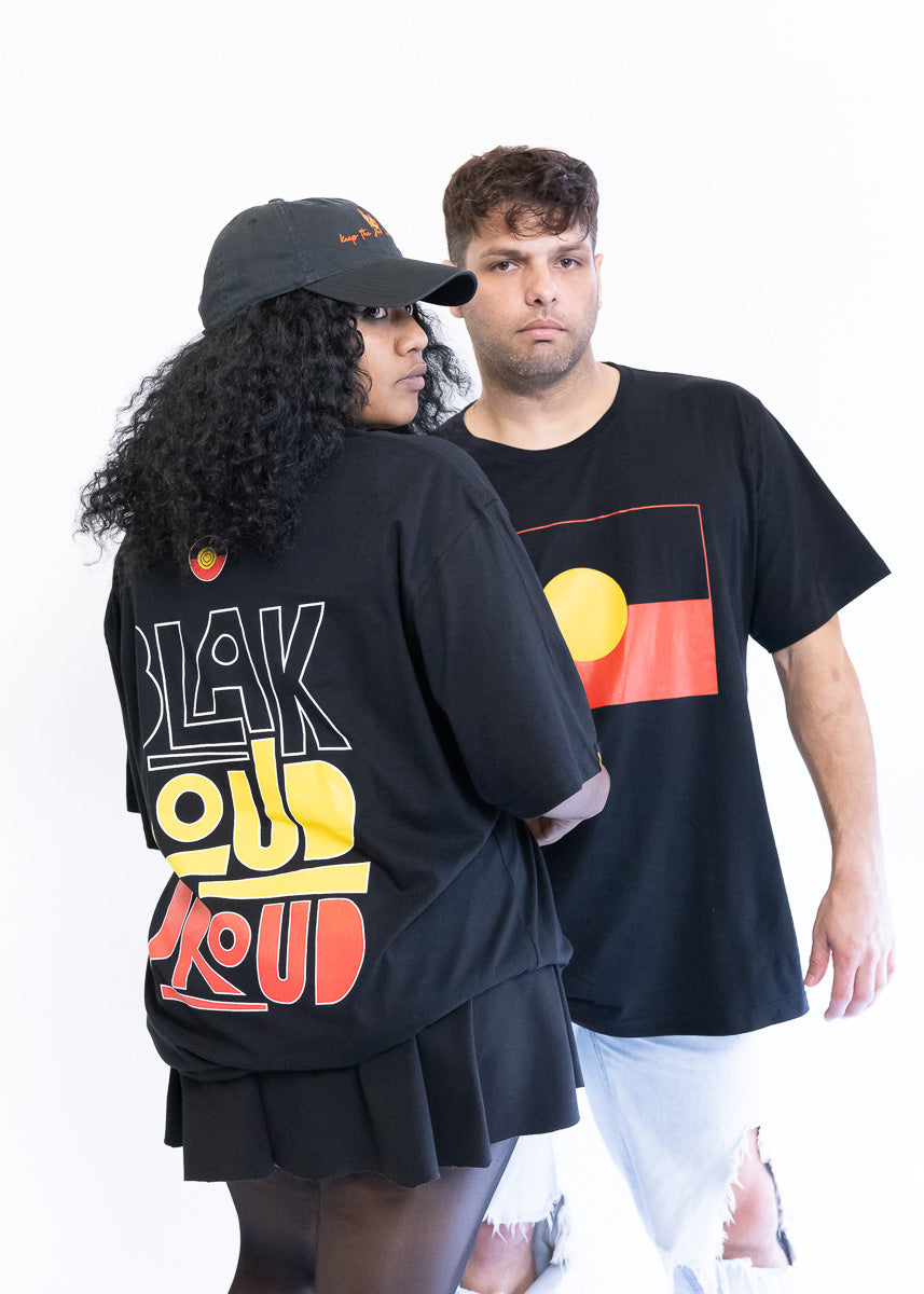 Blak Loud and Proud Clothing The Gaps NAIDOC 2024 Aboriginal Flag Tee