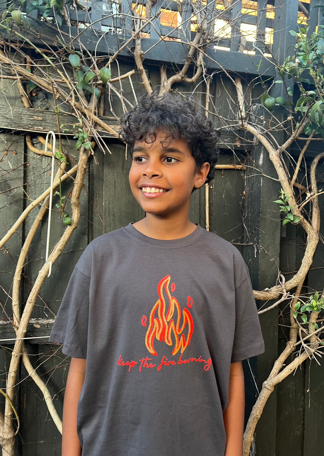 Keep the fire burning kids NAIDOC tee