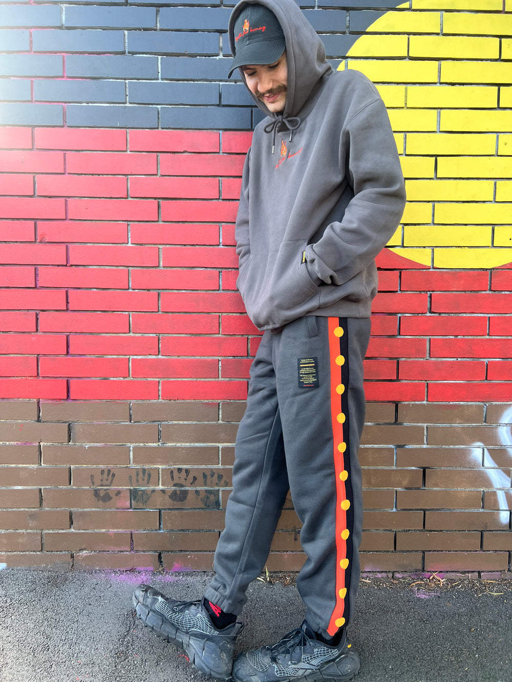 Charcoal Flag Track Pants